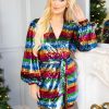 Dresses BuddyLove Clothing Label | Buddylove Adeline Sequin Wrap Dress - Prism